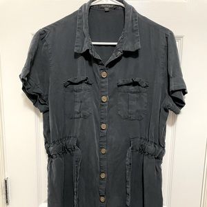 VELVET HEART navy/chambray shirt dress